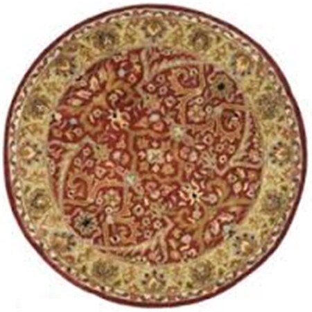 Safavieh 8 x 8 ft. Round- Traditional Heritage Red And Gold Hand Tufted Rug HG644B-8R